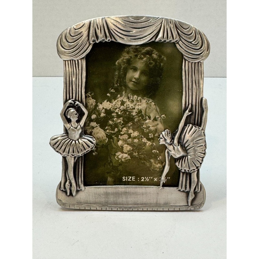 Pewter Ballerina Picture Frame ballet dancer recital gift tiny dancer nutcracker